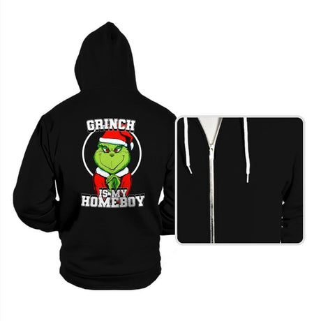 Grinch Is My Homeboy - Hoodies Hoodies RIPT Apparel Small / Black