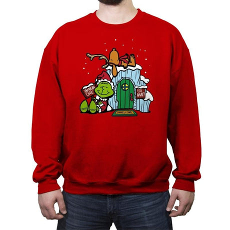 Grinch Nuts - Crew Neck Sweatshirt Crew Neck Sweatshirt RIPT Apparel Small / Red