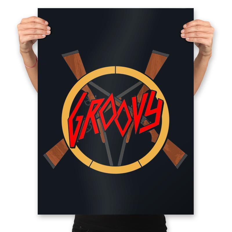 Groovy Demon Slayer - Prints Posters RIPT Apparel 18x24 / Black