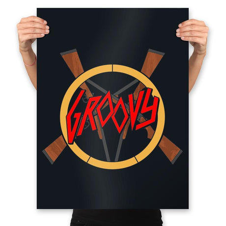 Groovy Demon Slayer - Prints Posters RIPT Apparel 18x24 / Black