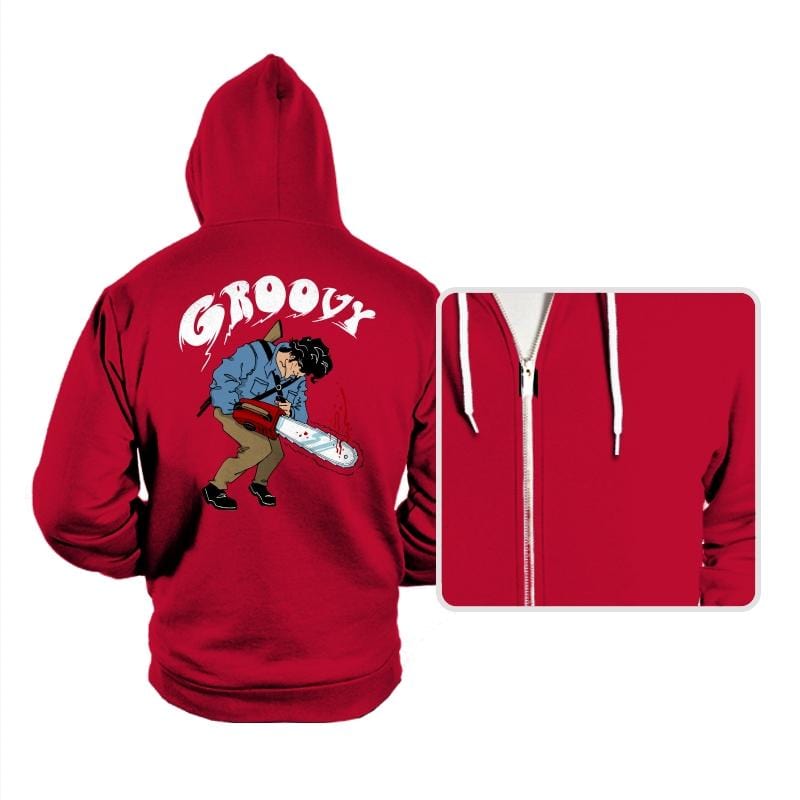 Groovy - Hoodies Hoodies RIPT Apparel Small / Red