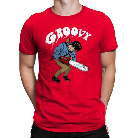 Groovy - Mens Premium T-Shirts RIPT Apparel Small / Red