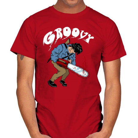 Groovy - Mens T-Shirts RIPT Apparel Small / Red