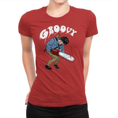 Groovy - Womens Premium T-Shirts RIPT Apparel Small / Red