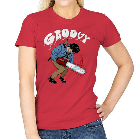 Groovy - Womens T-Shirts RIPT Apparel Small / Red