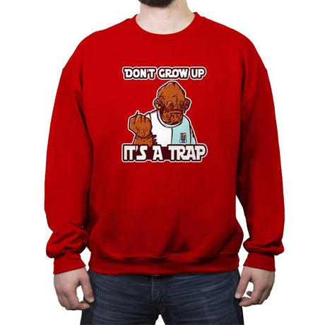 Growing Up - Crew Neck Sweatshirt Crew Neck Sweatshirt RIPT Apparel Small / Red