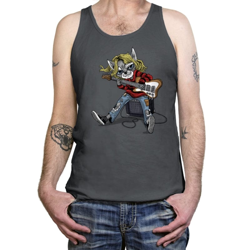 Grunge Cat - Tanktop Tanktop RIPT Apparel X-Small / Asphalt