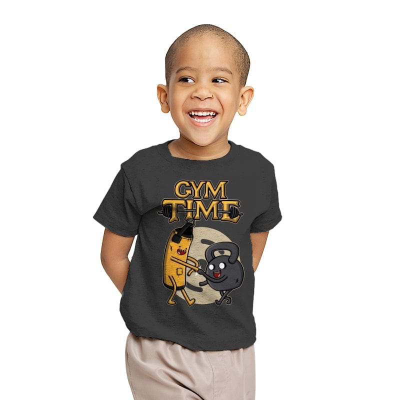 Gym Time - Youth T-Shirts RIPT Apparel X-small / Charcoal