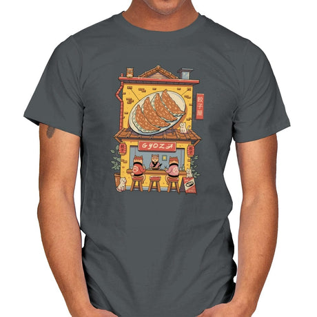 Gyoza Neko House - Mens T-Shirts RIPT Apparel Small / Charcoal