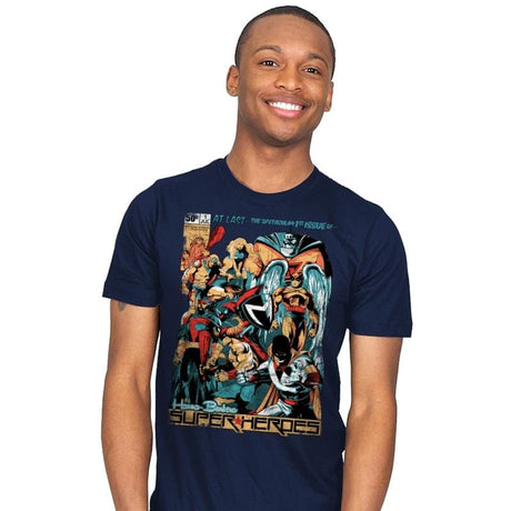 H.B. SUPER HEROES - Mens T-Shirts RIPT Apparel Small / Navy