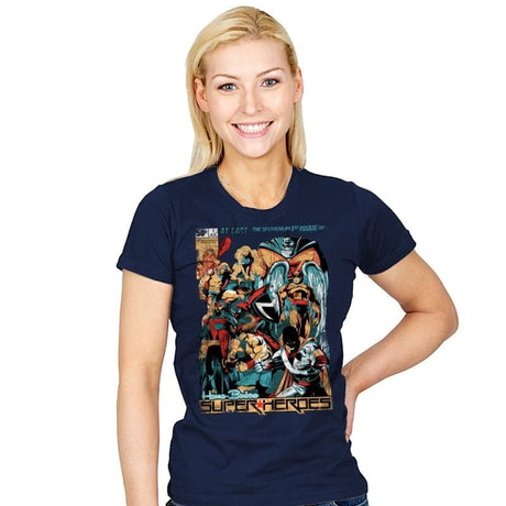 H.B. SUPER HEROES - Womens T-Shirts RIPT Apparel Small / Navy