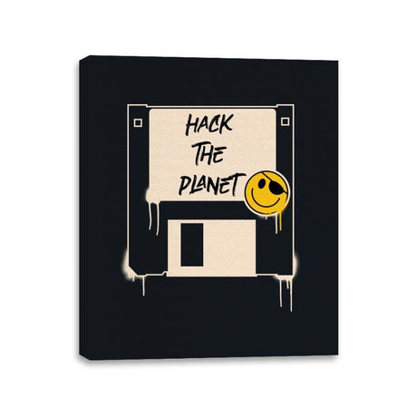 Hack The Planet - Canvas Wraps Canvas Wraps RIPT Apparel 11x14 / Black