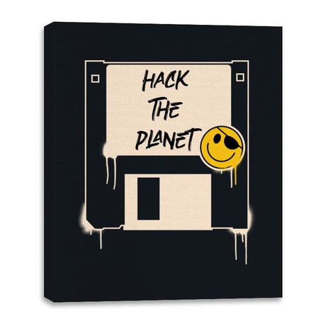 Hack The Planet - Canvas Wraps Canvas Wraps RIPT Apparel 16x20 / Black