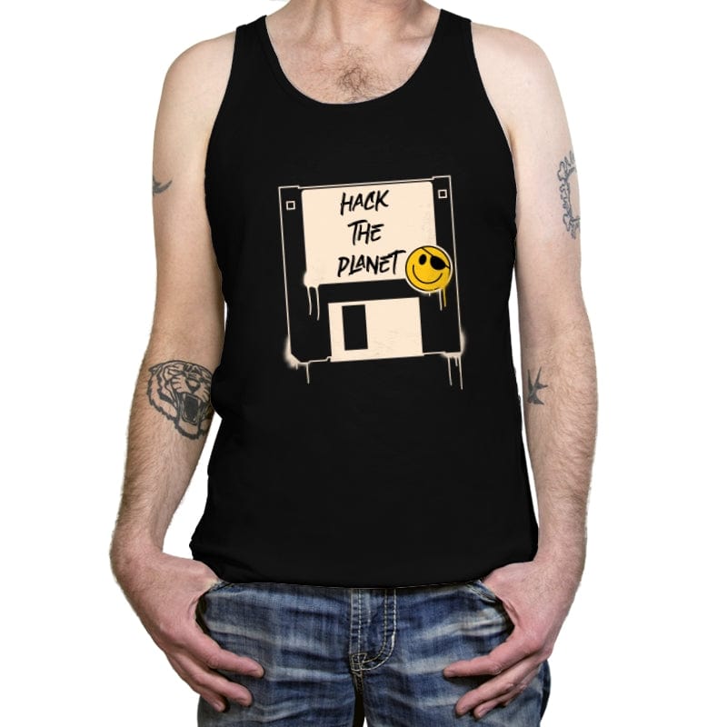 Hack The Planet - Tanktop Tanktop RIPT Apparel X-Small / Black