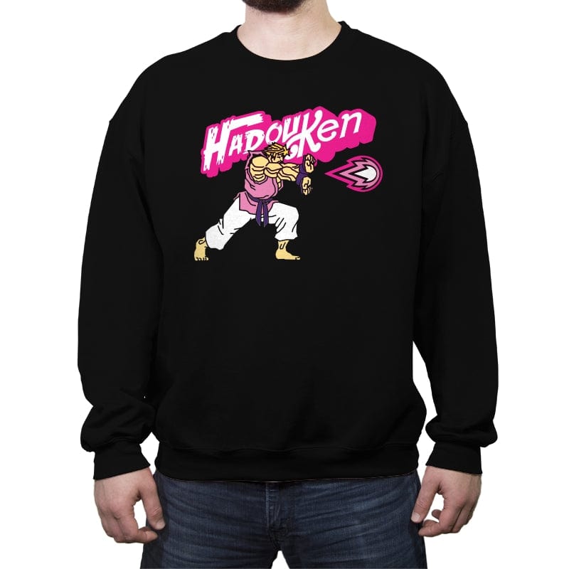 Hadou Ken - Crew Neck Sweatshirt Crew Neck Sweatshirt RIPT Apparel Small / Black