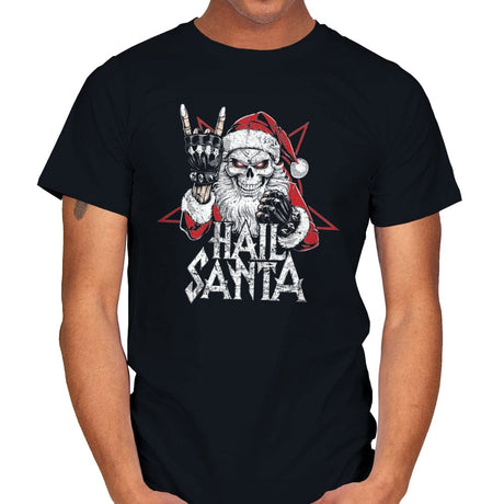 Hail Santa - Mens T-Shirts RIPT Apparel Small / Black