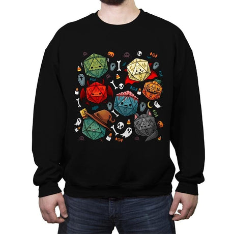 Halloween Dice - Crew Neck Sweatshirt Crew Neck Sweatshirt RIPT Apparel Small / Black