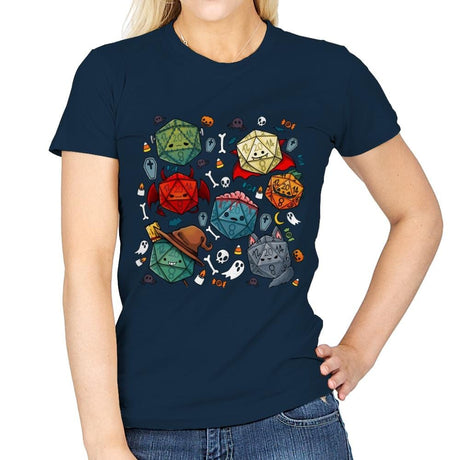 Halloween Dice - Womens T-Shirts RIPT Apparel Small / Navy