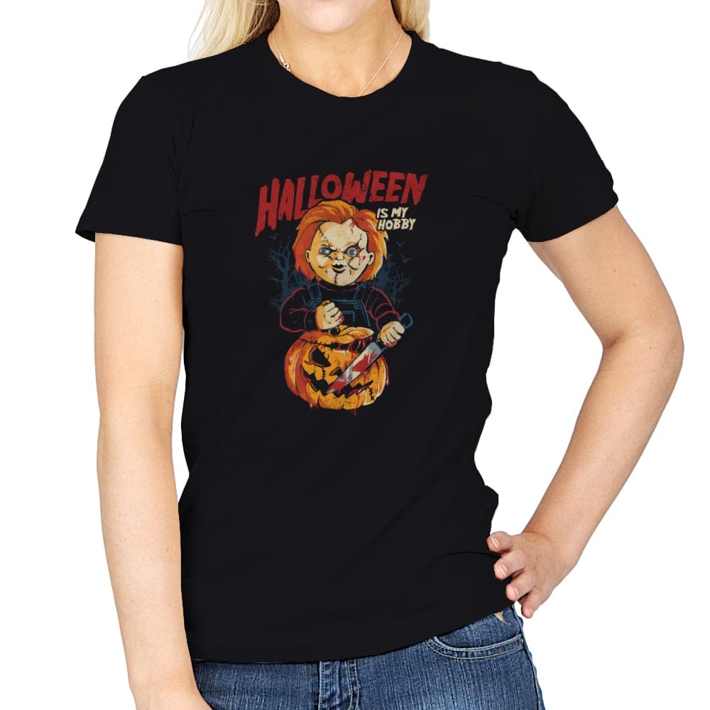 Halloween Is My Hobby - Womens T-Shirts RIPT Apparel Small / Black