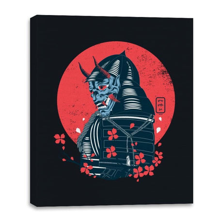 Hannya Sakura Samurai - Canvas Wraps Canvas Wraps RIPT Apparel 16x20 / Black