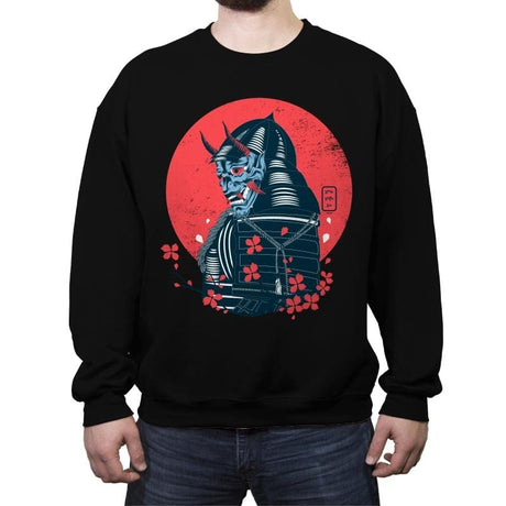 Hannya Sakura Samurai - Crew Neck Sweatshirt Crew Neck Sweatshirt RIPT Apparel Small / Black