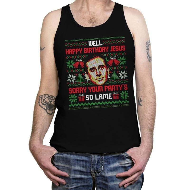 Happy Birthday Jesus - Tanktop Tanktop RIPT Apparel X-Small / Black