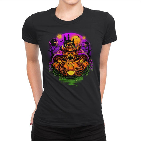 Happy Bowserween - Womens Premium T-Shirts RIPT Apparel Small / Black