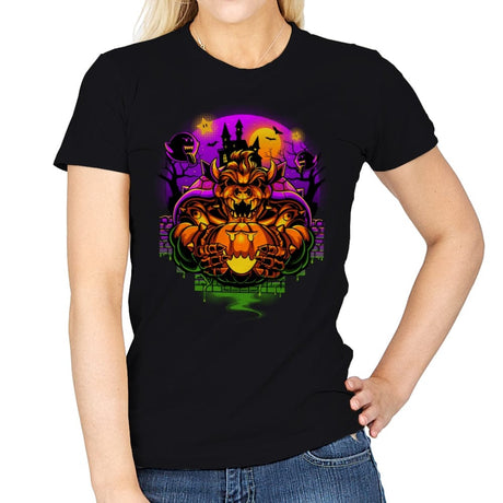 Happy Bowserween - Womens T-Shirts RIPT Apparel Small / Black