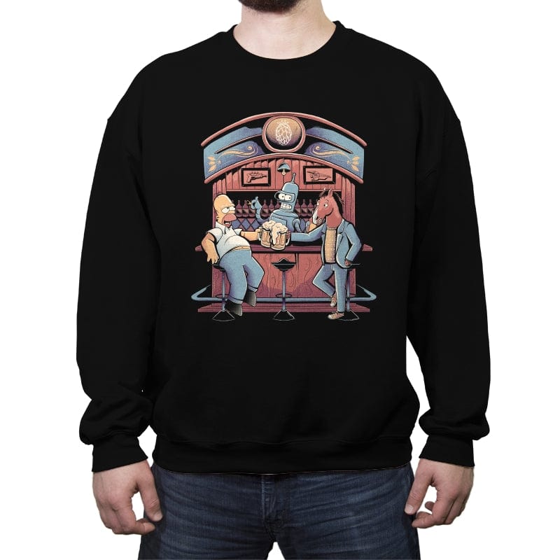 Happy Hour  - Crew Neck Sweatshirt Crew Neck Sweatshirt RIPT Apparel Small / Black