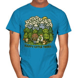 Happy Little Trees - Mens T-Shirts RIPT Apparel Small / Sapphire