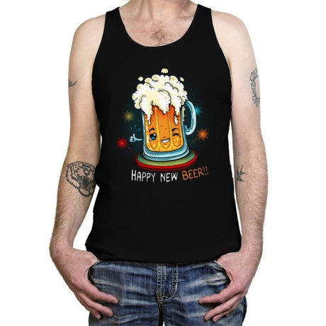 Happy New Beer - Tanktop Tanktop RIPT Apparel X-Small / Black