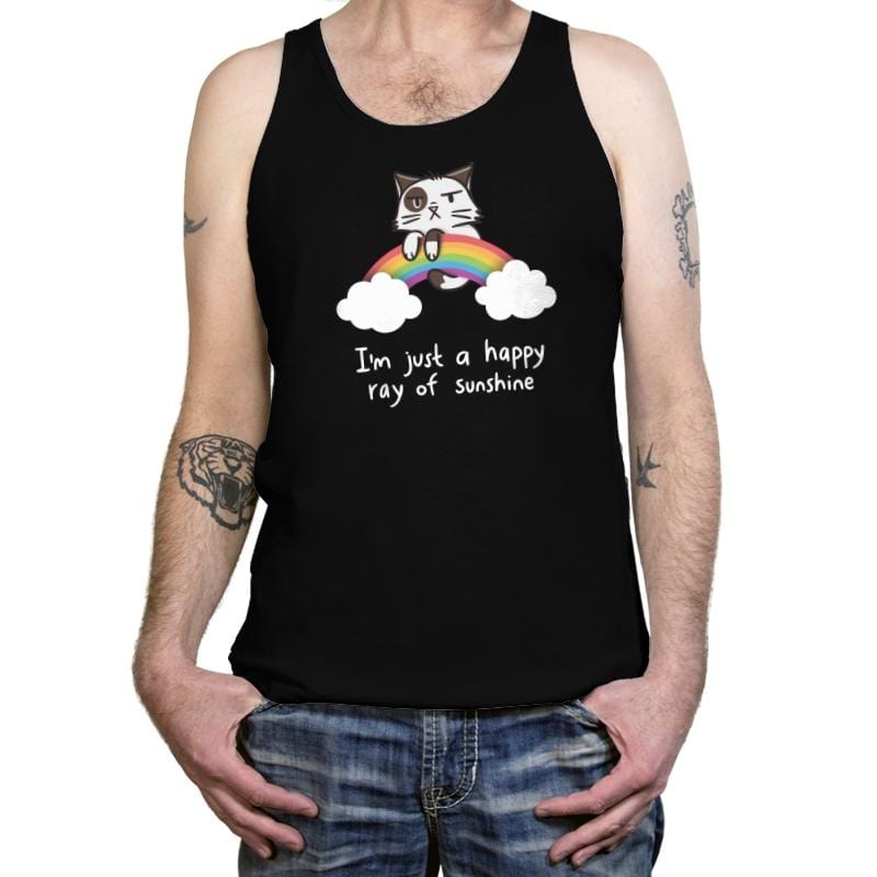 Happy Ray of Sunshine - Tanktop Tanktop RIPT Apparel X-Small / Black