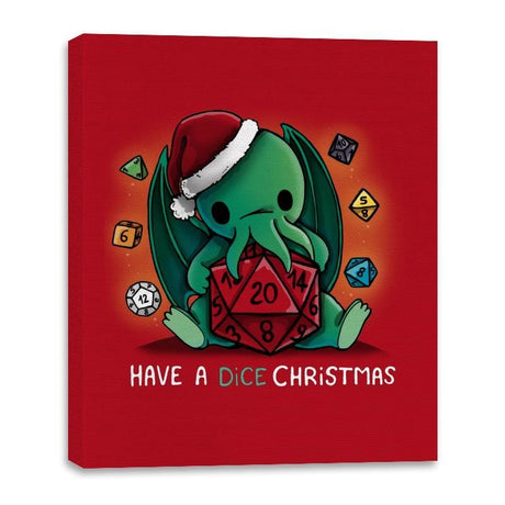 Have a Dice Christmas - Canvas Wraps Canvas Wraps RIPT Apparel 16x20 / Red