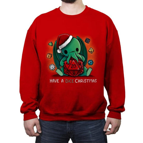 Have a Dice Christmas - Crew Neck Sweatshirt Crew Neck Sweatshirt RIPT Apparel Small / Red