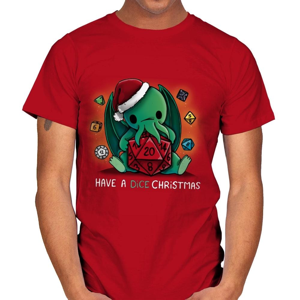 Have a Dice Christmas - Mens T-Shirts RIPT Apparel Small / Red