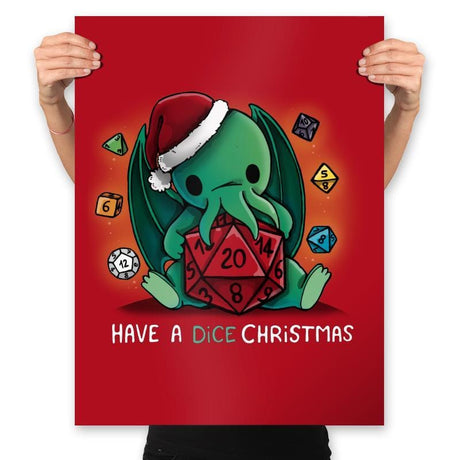 Have a Dice Christmas - Prints Posters RIPT Apparel 18x24 / Red