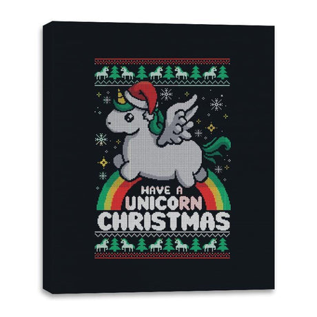 Have a Unicorn Christmas - Canvas Wraps Canvas Wraps RIPT Apparel 16x20 / Black