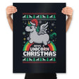 Have a Unicorn Christmas - Prints Posters RIPT Apparel 18x24 / Black