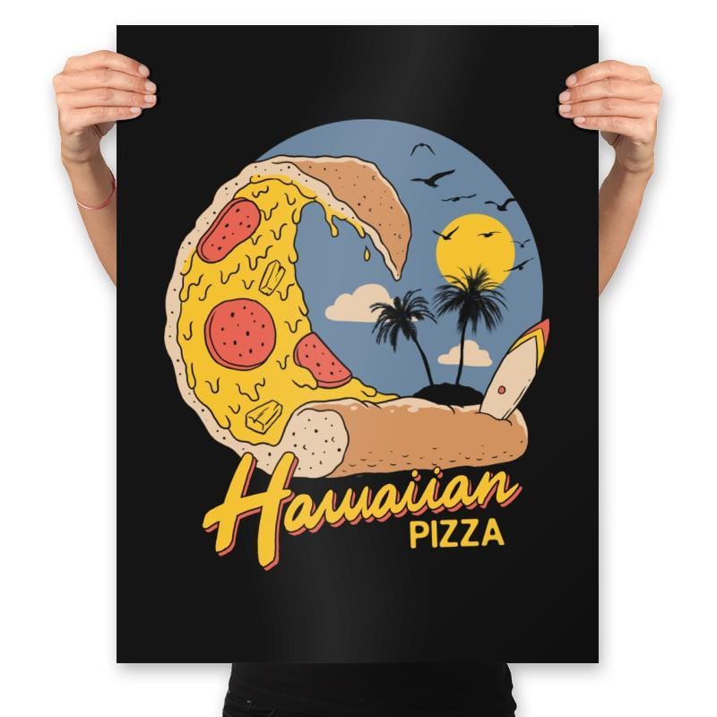 Hawaiian Pizza - Prints Posters RIPT Apparel 18x24 / Black