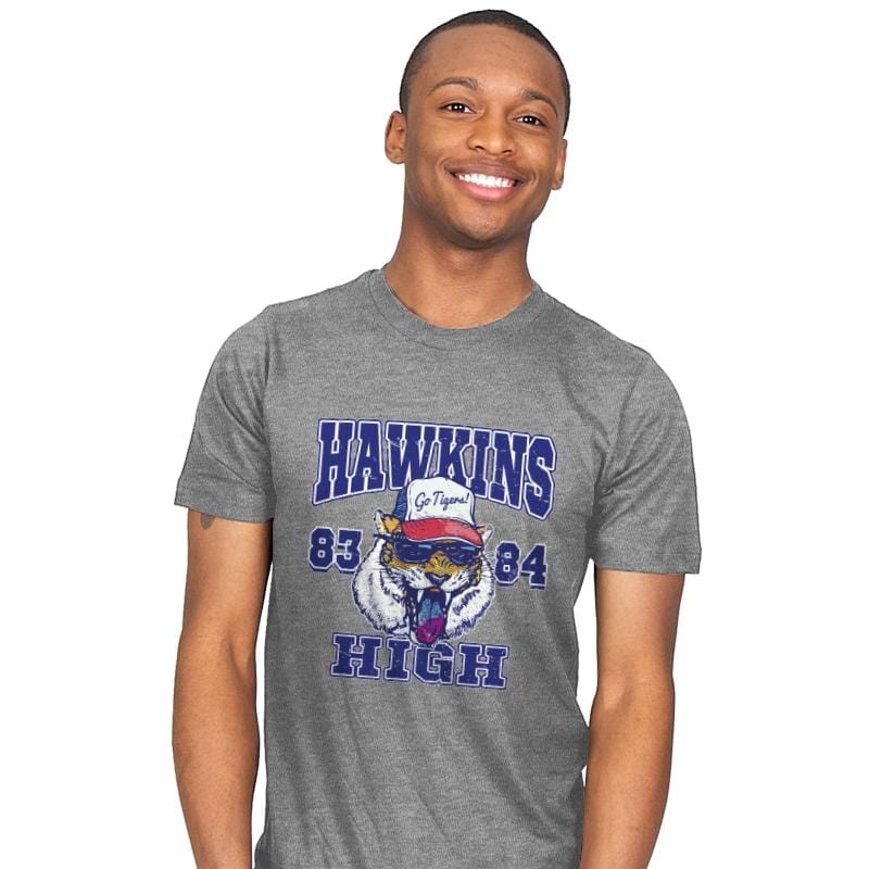 Hawkins High School Tigers  - Mens T-Shirts RIPT Apparel Small / Heather