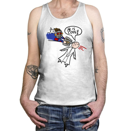 He is Cool - Tanktop Tanktop RIPT Apparel X-Small / White