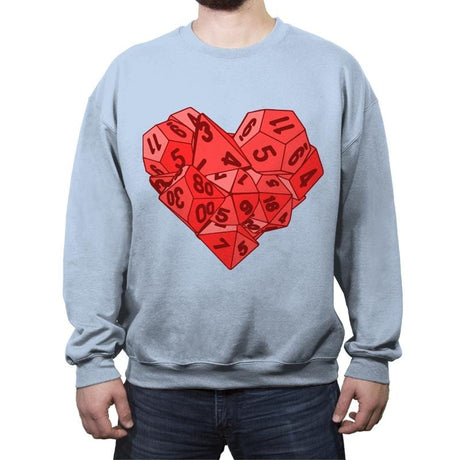 Heart Dice - Crew Neck Sweatshirt Crew Neck Sweatshirt RIPT Apparel Small / Light Blue