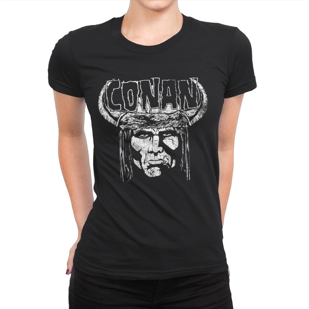 Heavy Metal Barbarian - Womens Premium T-Shirts RIPT Apparel Small / Black