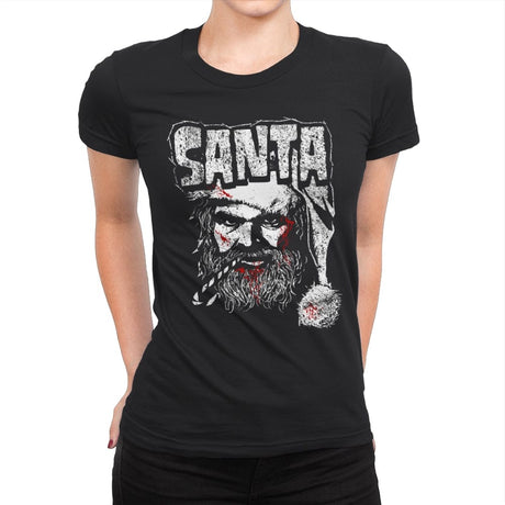 Heavy Metal Claus - Womens Premium T-Shirts RIPT Apparel Small / Black