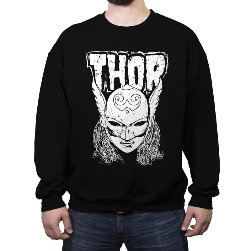 Heavy Metal Goddess  - Crew Neck Sweatshirt Crew Neck Sweatshirt RIPT Apparel Small / Black