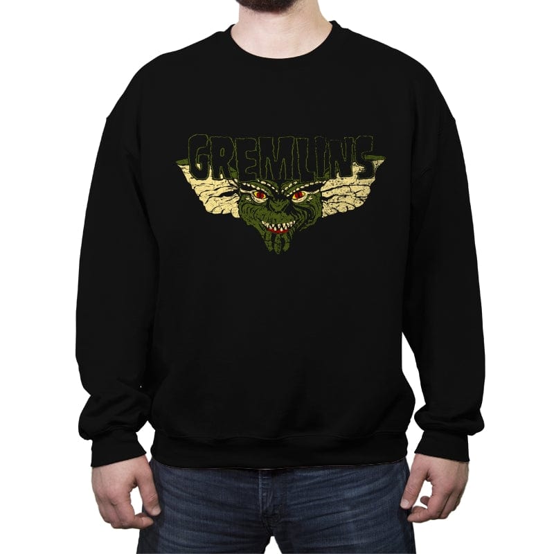 Heavy Metal Gremlinz - Crew Neck Sweatshirt Crew Neck Sweatshirt RIPT Apparel Small / Black