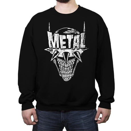 Heavy Metal Laughing-Bat - Crew Neck Sweatshirt Crew Neck Sweatshirt RIPT Apparel
