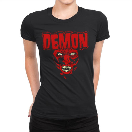 Heavy Metal Lipstick Demon - Womens Premium T-Shirts RIPT Apparel Small / Black