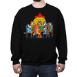 Heelers Playing Poker - Crew Neck Sweatshirt Crew Neck Sweatshirt RIPT Apparel Small / Black