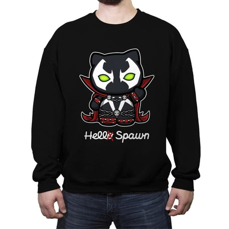 Hell-o Spawn - Crew Neck Sweatshirt Crew Neck Sweatshirt RIPT Apparel Small / Black